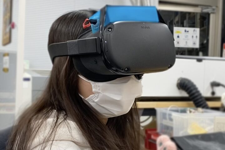 Participant wearing the ThermoQuest headset
